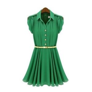 Flowy Pretty Kelly Green Dress
