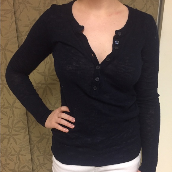 J. Crew Factory slub linen cotton henley