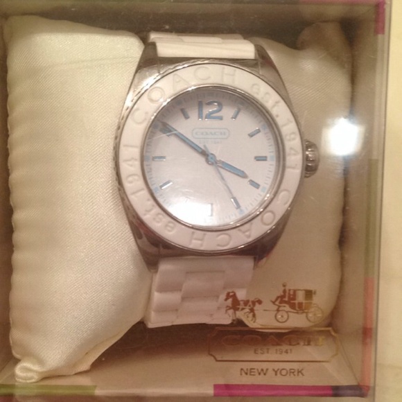 White and silver coach watch