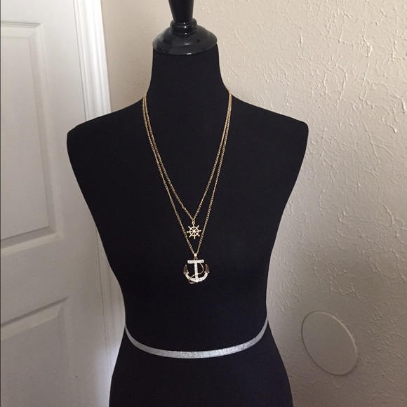 ⚓️Anchor & Captain's Wheel Multi Chain Necklace - Picture 2 of 4