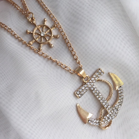 ⚓️Anchor & Captain's Wheel Multi Chain Necklace - Picture 4 of 4