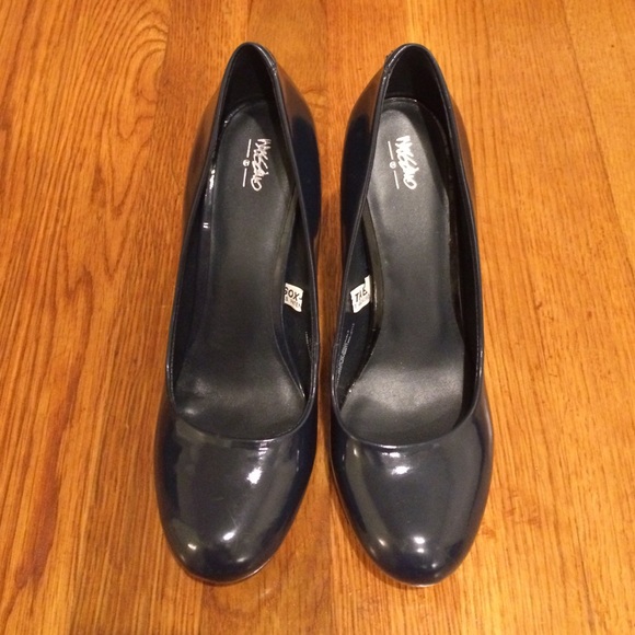 Patent Navy Blue Pumps