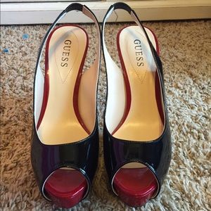 Color Block Guess heels