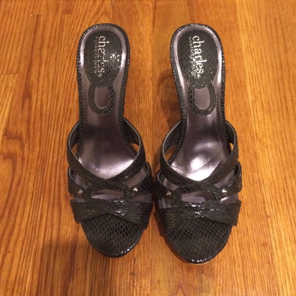 Black snakeskin Charles David heels