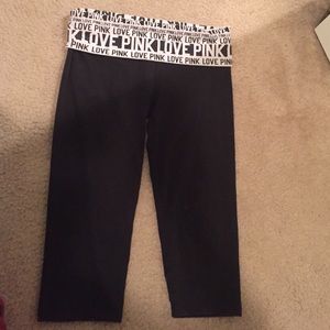 Victoria's Secret pink cropped yoga pants