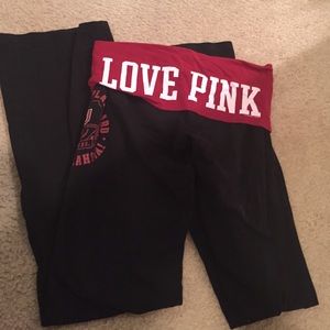 OU Victoria's Secret pink yoga pants