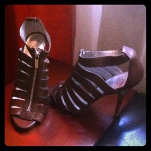 Jessica Simpson Brown Leather Gladiator Heels