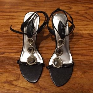 Black dress shoes with ankle strap