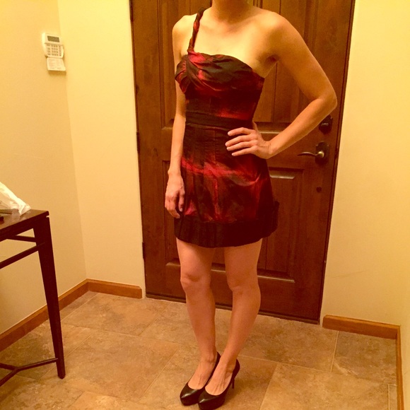 BCBGMaxazria Black and Red Cocktail Dress - Picture 1 of 3