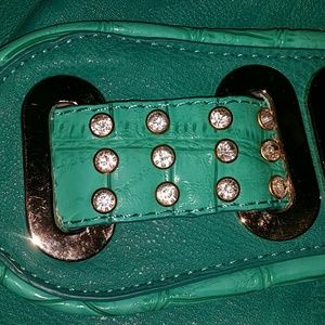 Teal color handbag