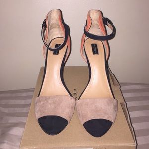 Zara Basic Sandals Nude/Orange/Black size 8/39