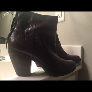 Brown bootie shoe