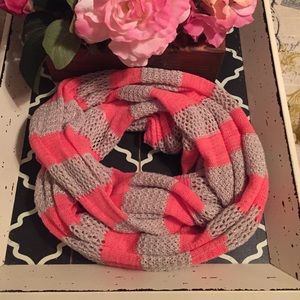 American eagle pink and tan scarf