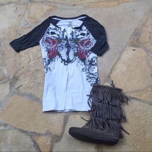 Buckle by Crash & Burn Skull and Roses shirt