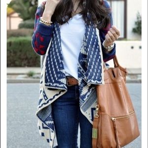 Never worn blue and red cardigan medium