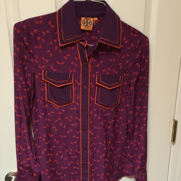 NWOT TB silk button down shirt