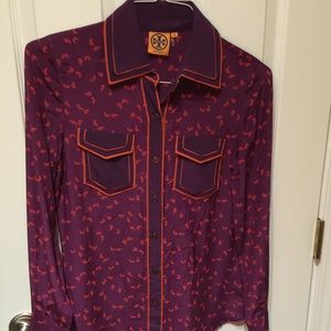 NWOT TB silk button down shirt