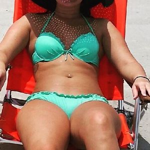 Teal ruffle VS swim top