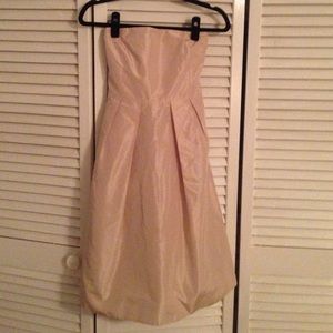 Strapless J Crew champagne silk dress. Never worn.