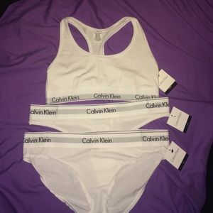 NWT Calvin Klein bralette/thong/bikini set