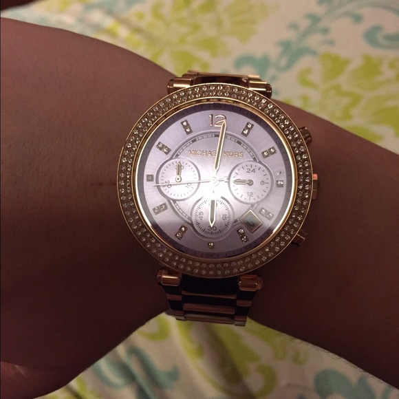 Michael Kors Parker Rose Gold Chronograph Watch - Picture 3 of 4