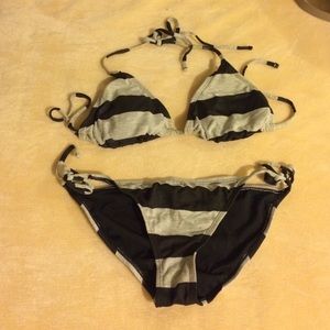 Gray and black swimsuit