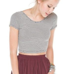 Brandy Melville Pink and White Crop Top