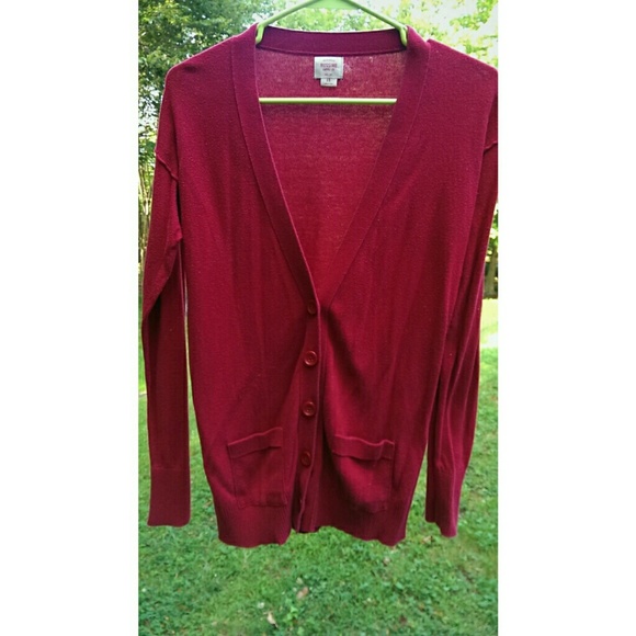 Red cardigan