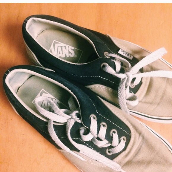 Taupe and black vans