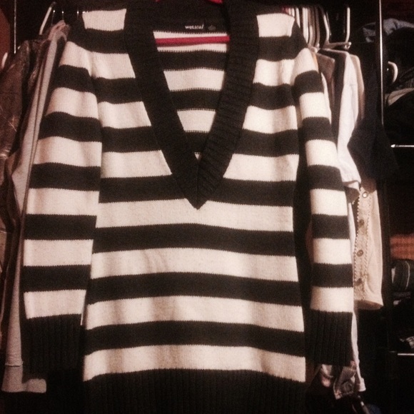 Long striped sweater