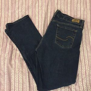 Medium dark straight leg jeans