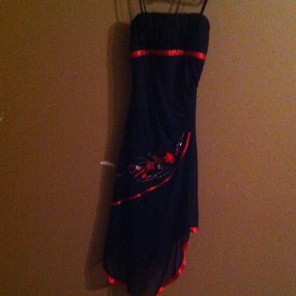 Black and red cocktail party dress