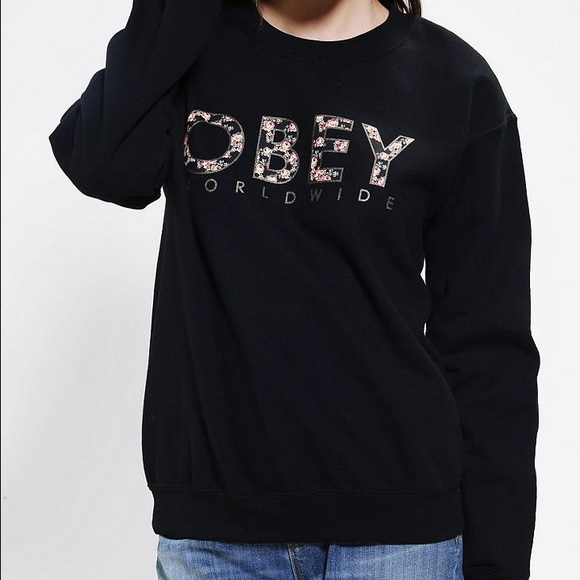 🌸OBEY🌸 Black floral sweater