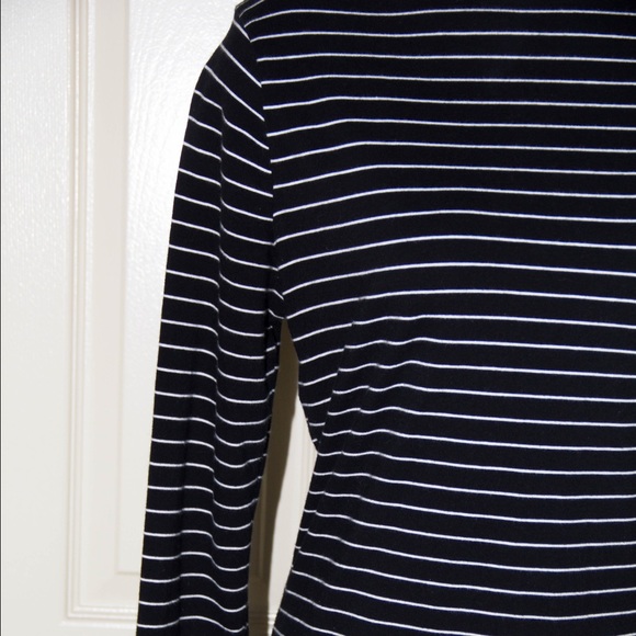 Merona Sweaters - Black and White Striped Stretchy Sweater Turtlenec Merona Sweaters - Black and White Striped Stretchy Sweater Turtlenec