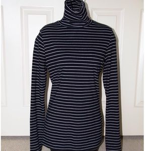 Merona Sweaters - Black and White Striped Stretchy Sweater Turtlenec Merona Sweaters - Black and White Striped Stretchy Sweater Turtlenec