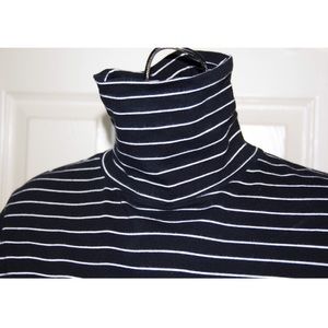 Merona Sweaters - Black and White Striped Stretchy Sweater Turtlenec Merona Sweaters - Black and White Striped Stretchy Sweater Turtlenec