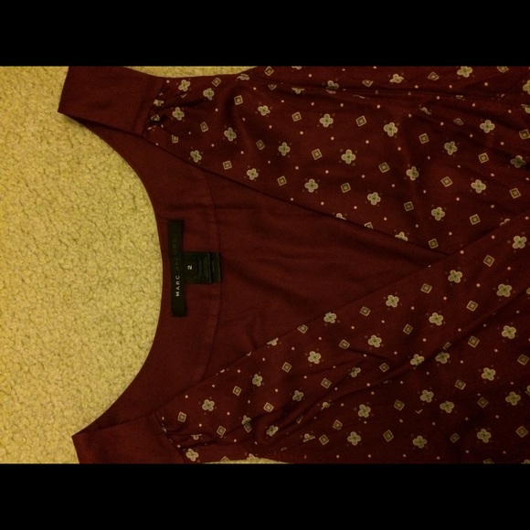 Marc Jacobs maroon peplum racerback blouse size 2 - Picture 2 of 3