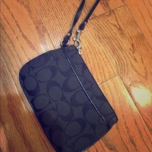 Black coach wristlet purse