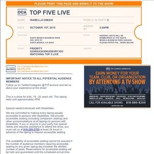 Ticket to Top 5 Live