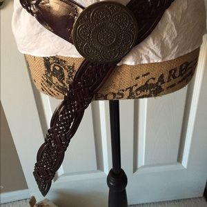 New York and company size large brown leather belt
