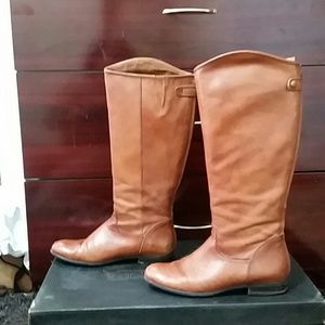 Brown riding boots