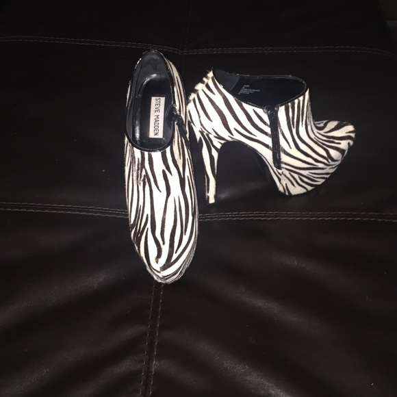 Slightly used zebra print platform shoes