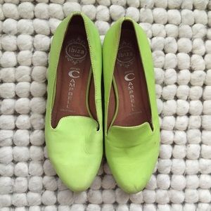 Jeffrey Campbell Lime Green Loafers 6