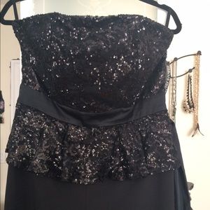 Black jumpsuit with sequin top