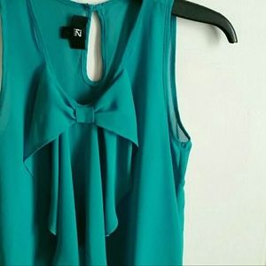 Teal Bow Accent Top