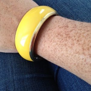 Yellow enamel bangle
