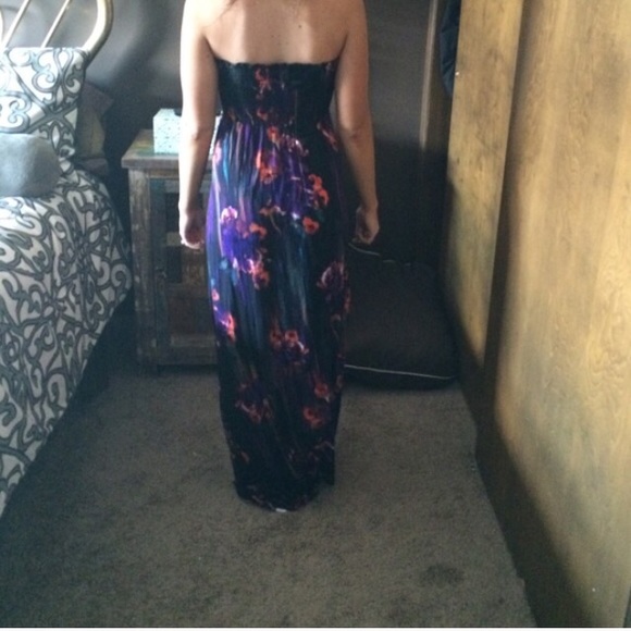 2b BEBE Black & FLORAL maxi dress-still available! - Picture 3 of 5