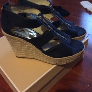 Blue Wedges w/ zipper