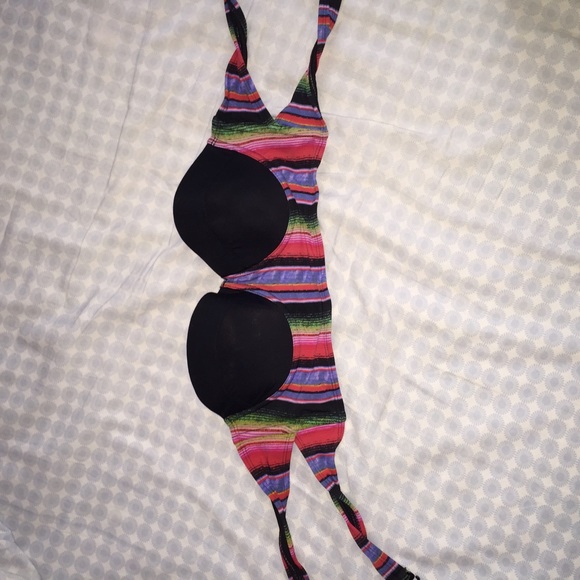 colorful strapless bandeau