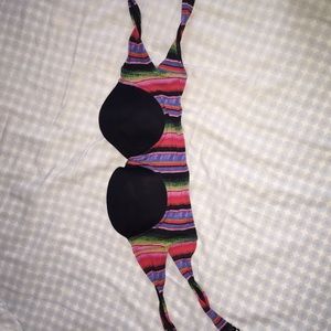 colorful strapless bandeau